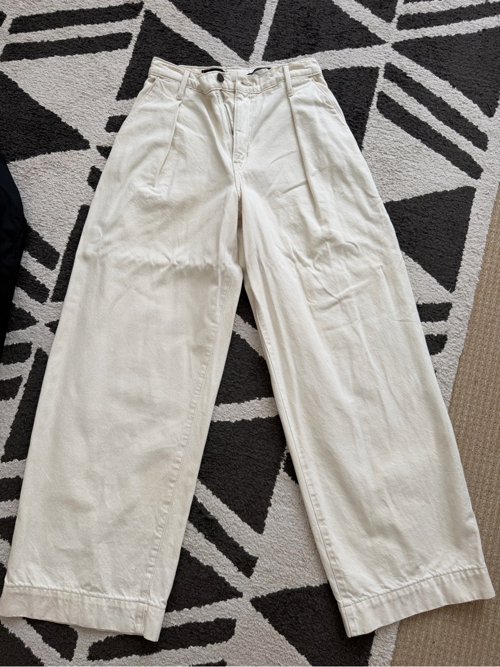 Banana Republic Cream Wide-Leg Cotton Chinos